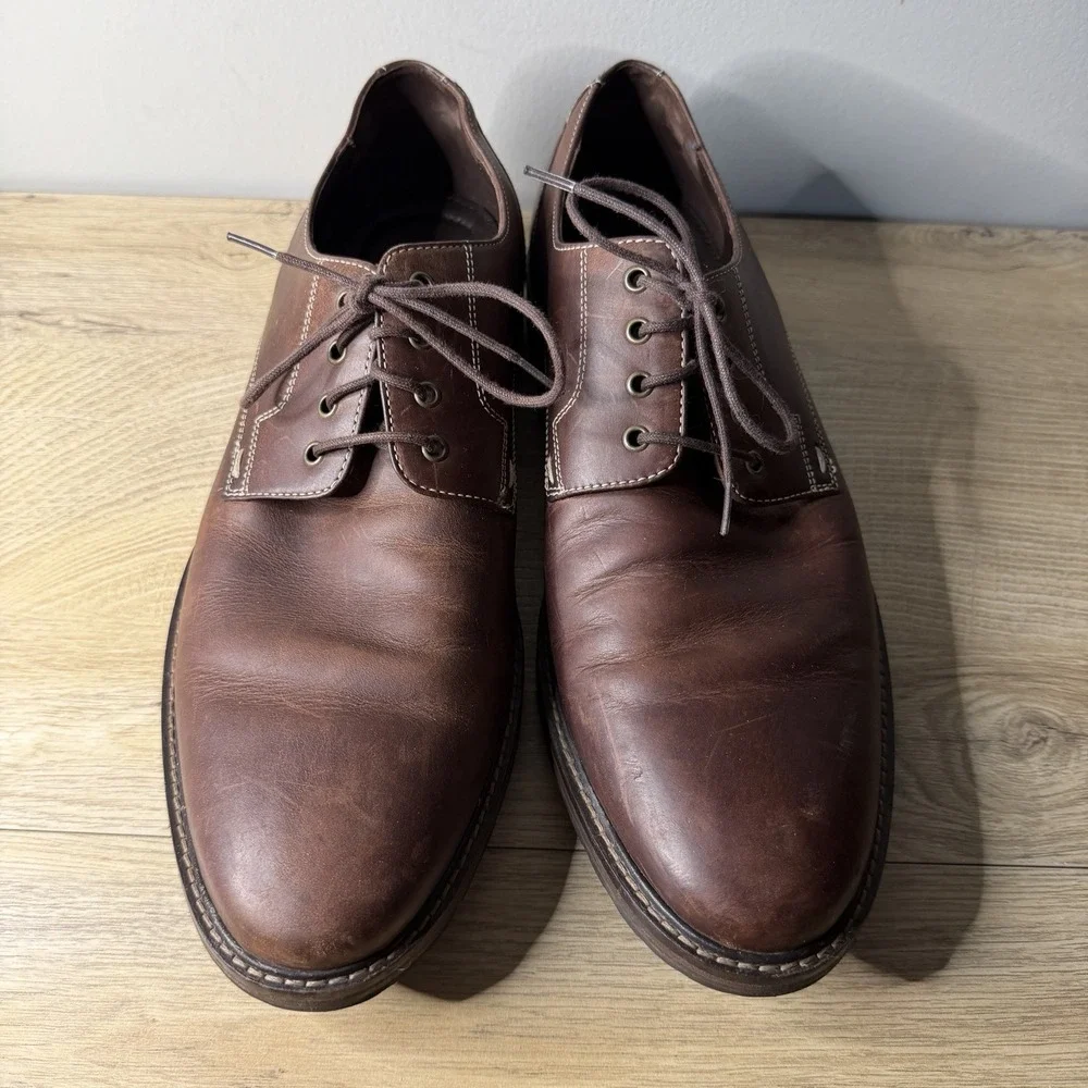 J Murphy Johnston Murphy Mens 9.5 Brown Derby Oxford Cap Toe Brogue Dress Career